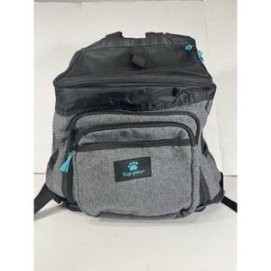 Top Paw Pet Carrier Backpack Small Dog Cat Grey Black Mesh Breathable Travel Bag